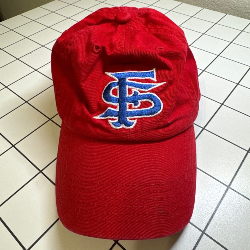 Fresno State Red Baseball Cap with Blue and White Logo